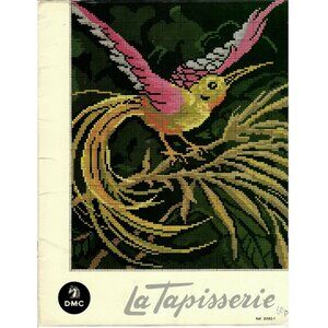 Tapestry Pattern Booklet Bird & Poinsettia #8382 1 In French DMC La Tapisserie